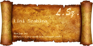 Lini Szabina névjegykártya